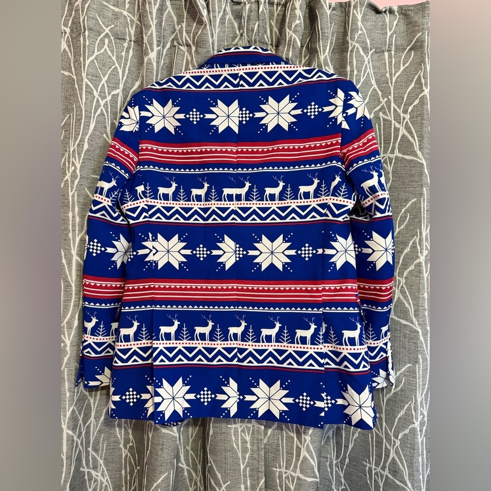 OppoSuits Blue and White Holiday Suit size 36 - Picture 5 of 11